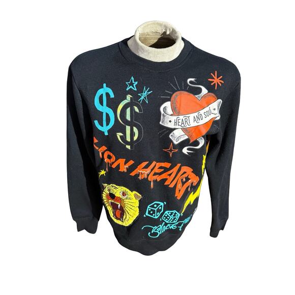 Black Pike Heart & Soul Graphic Sweatshirt Pullover Crewneck Size M - Picture 1 of 5